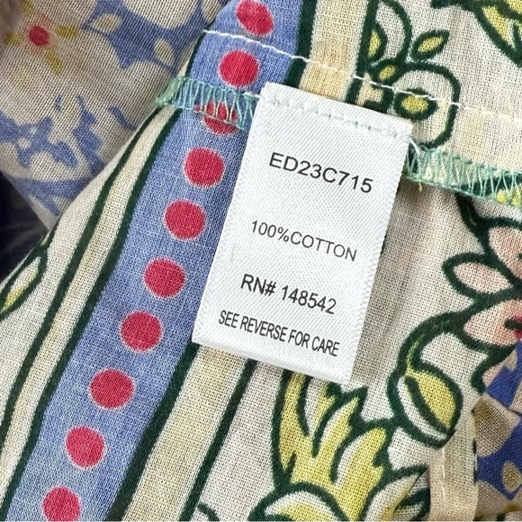 Aratta Dress Womens Large Green Floral Boho Maxi Off Shoulder Pockets - Picture 8 of 11